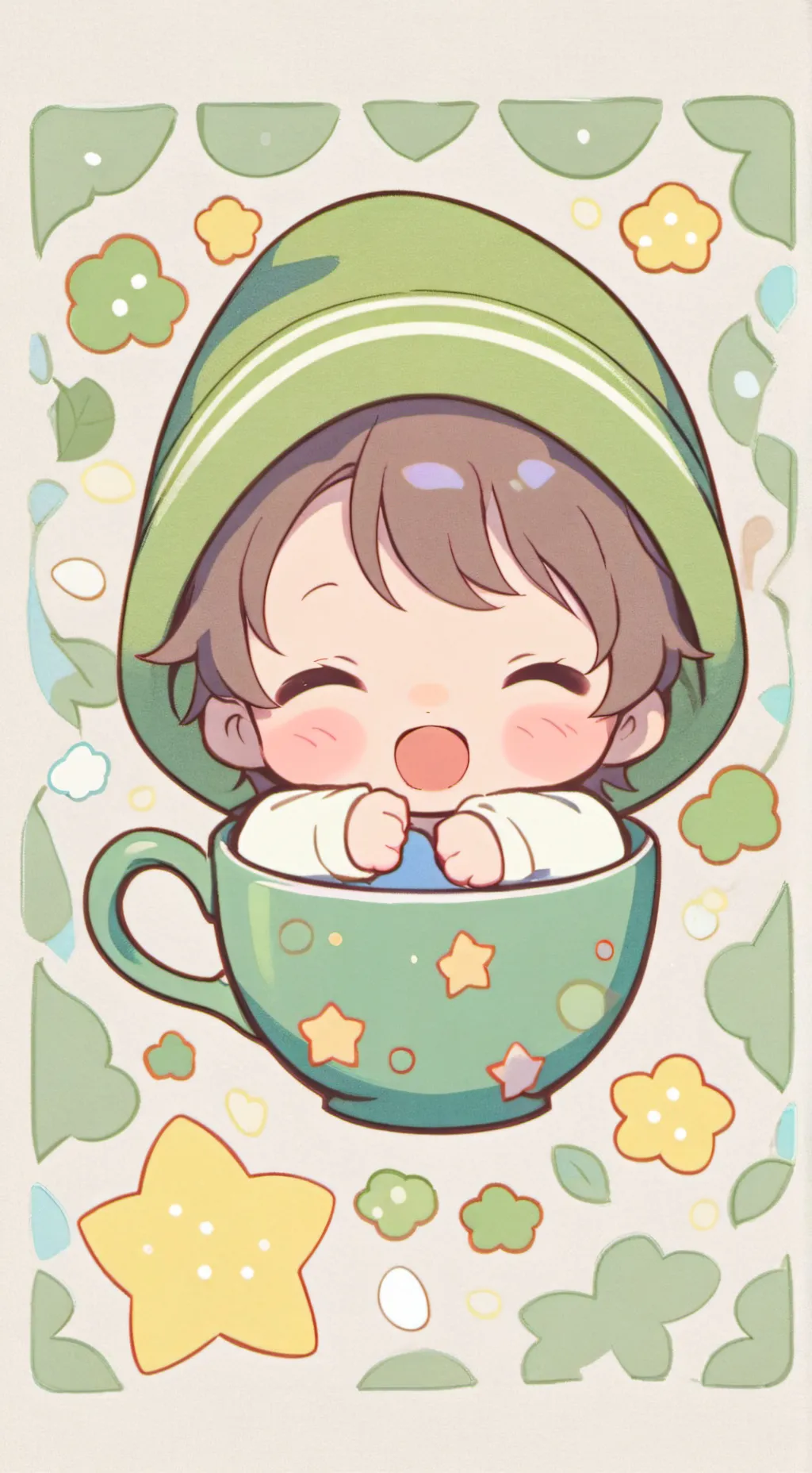 ai character: cup babies☕ background