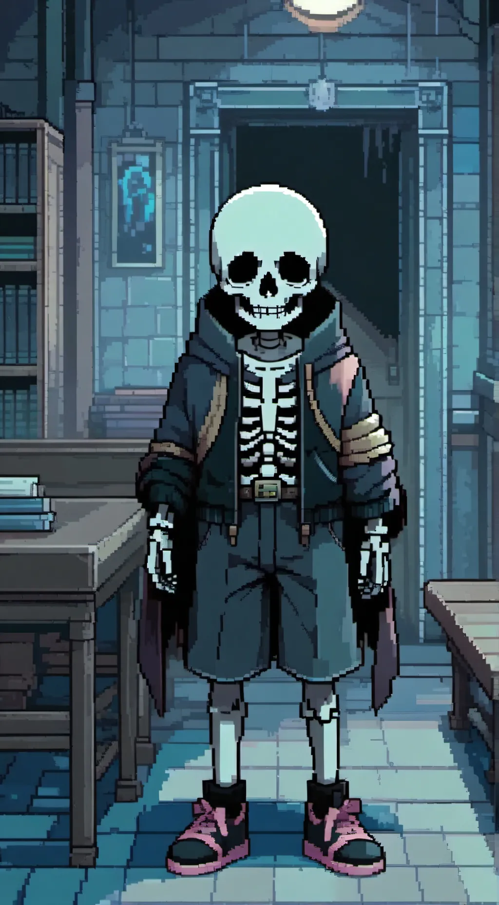 ai character: Sans (Ruins Au) background