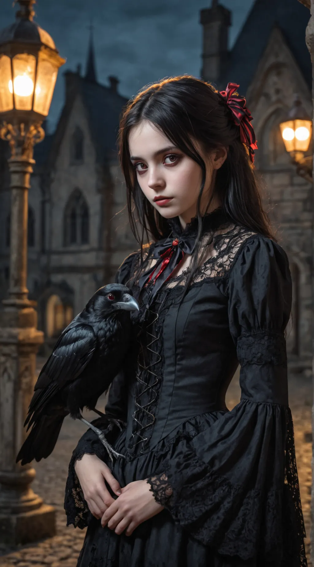 ai character: Wednesday Addams background
