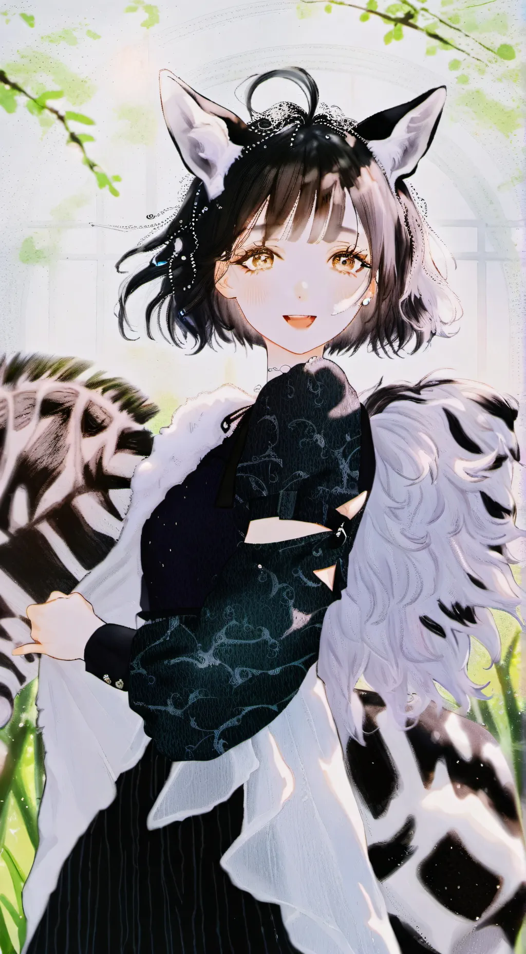 ai character: Zebra Spirit Furry background
