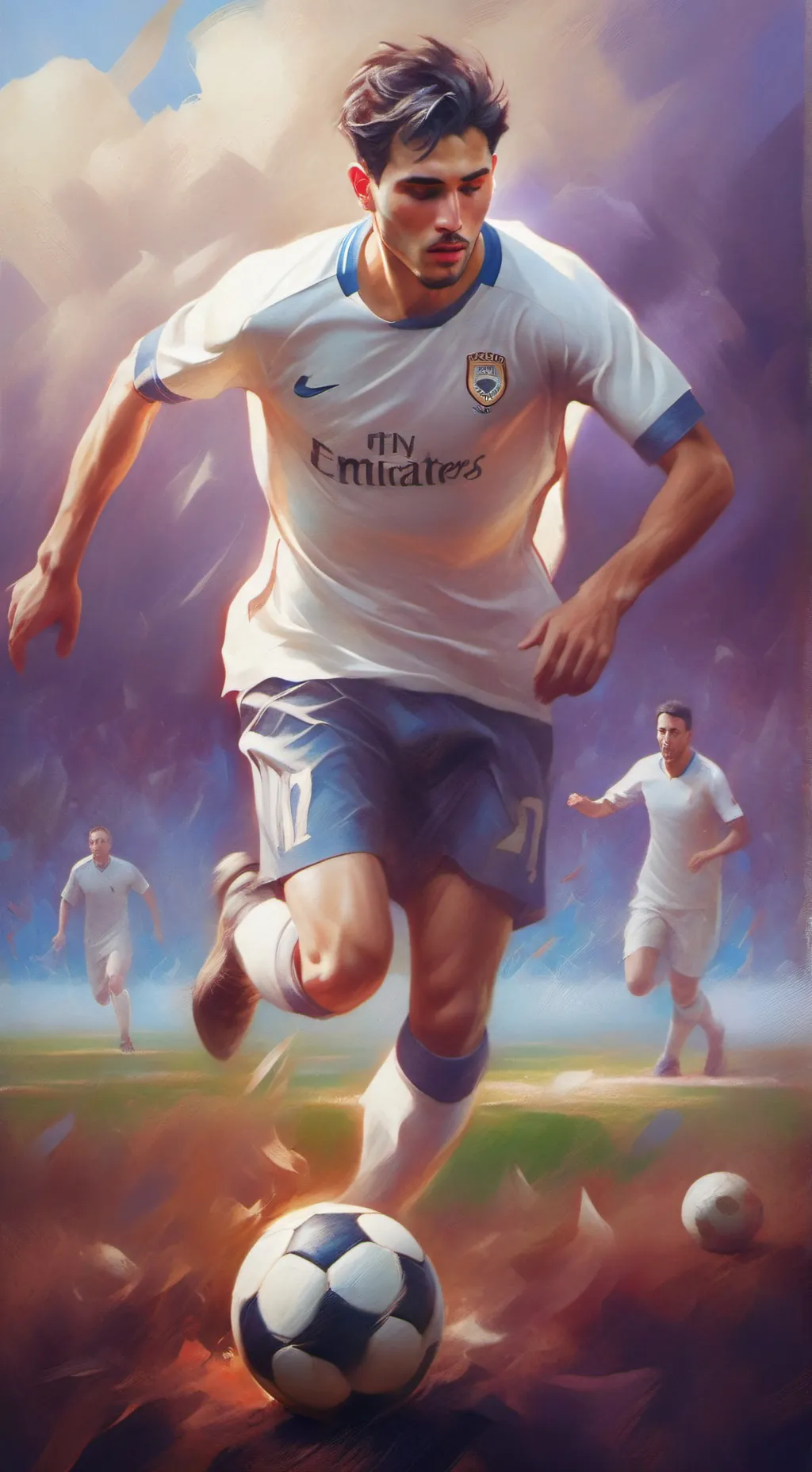 ai character: carrera de futbol background