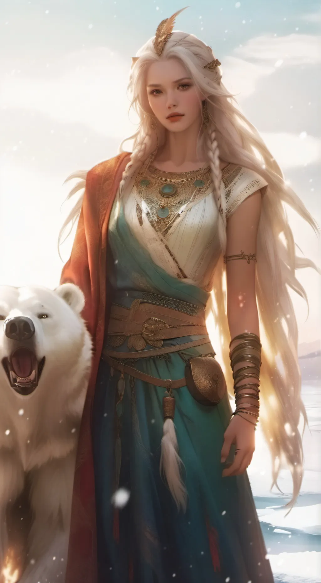 ai character: 🤍❄ background