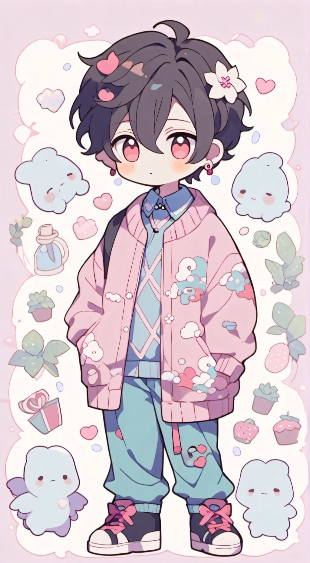 ai character: Mha prof vampire  background