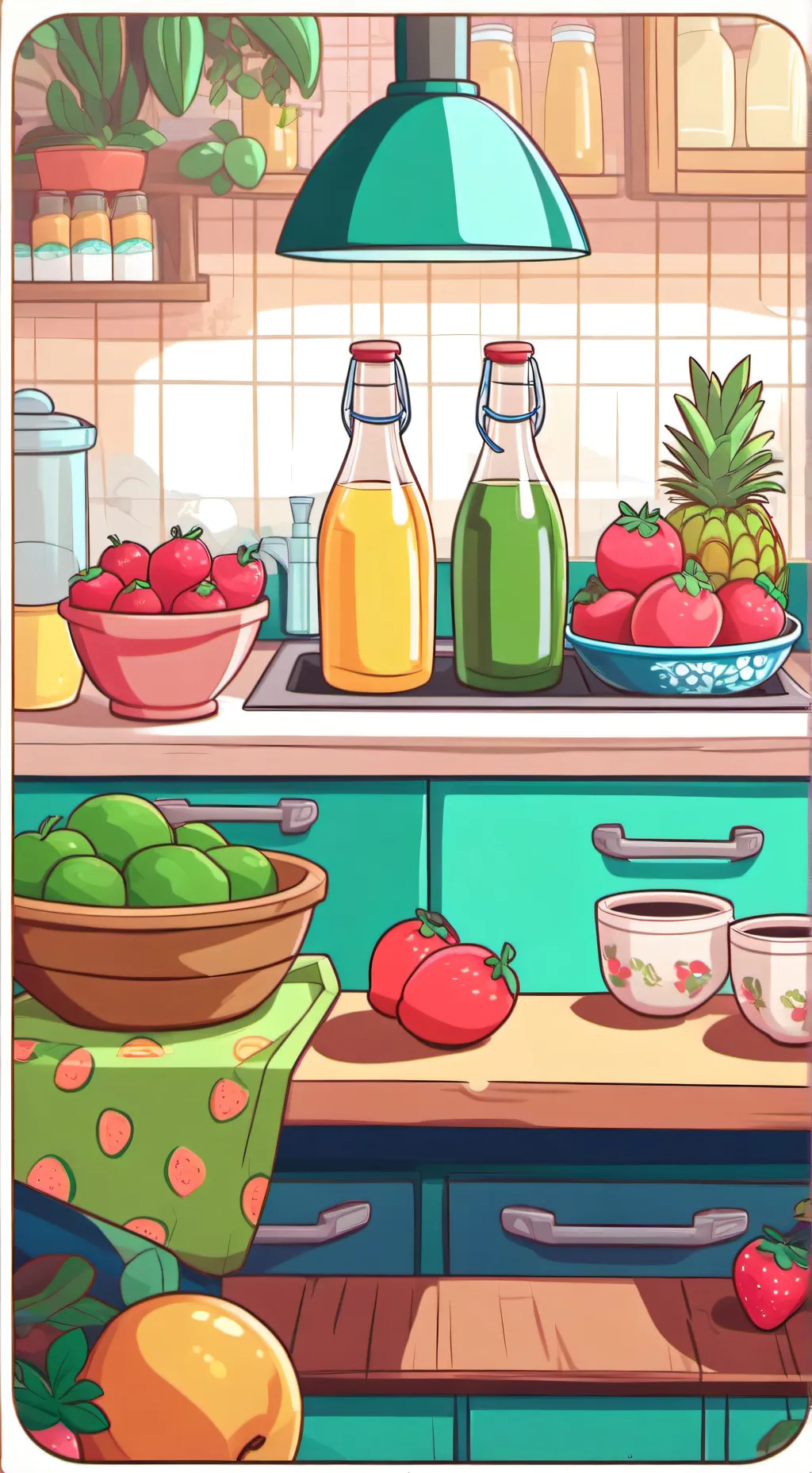 ai character: Fruits background