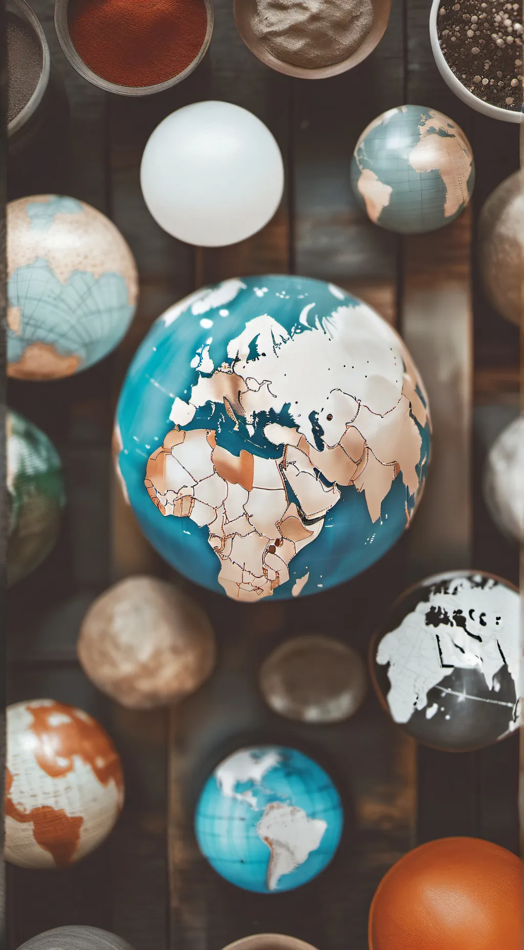 ai character: earth solarballs background
