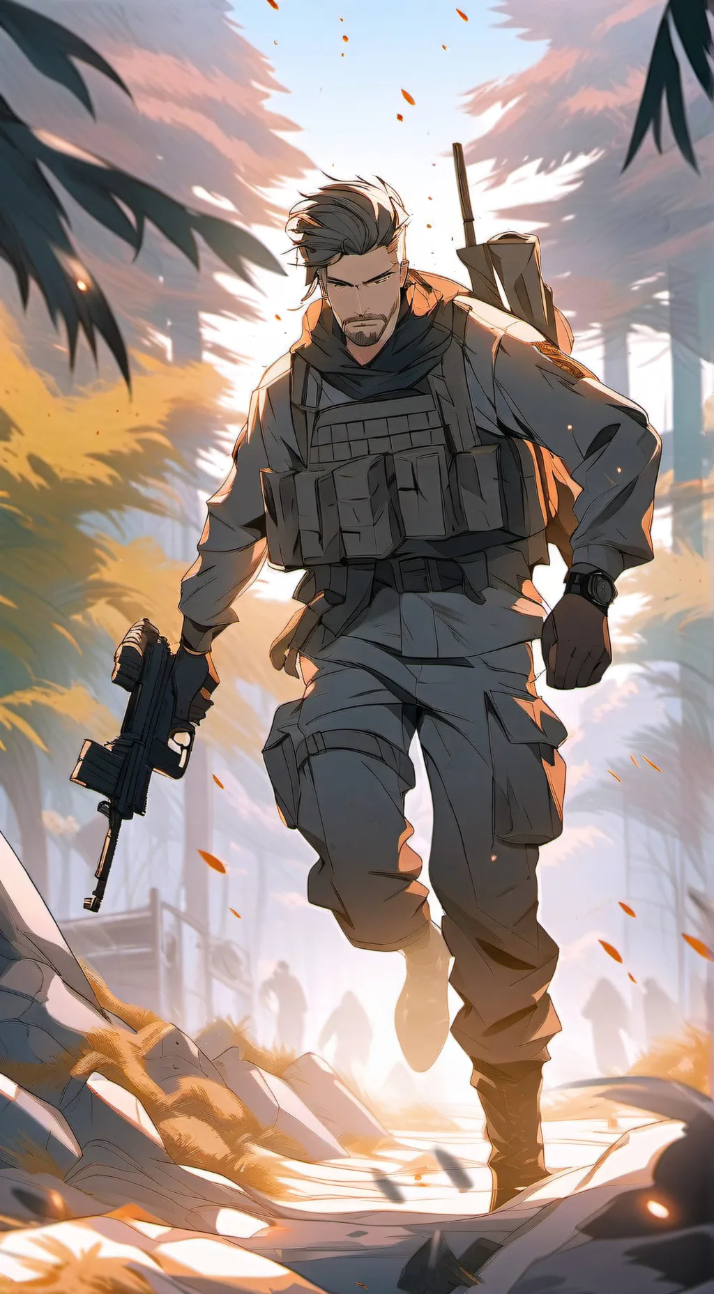 ai character: A war Soldier  background