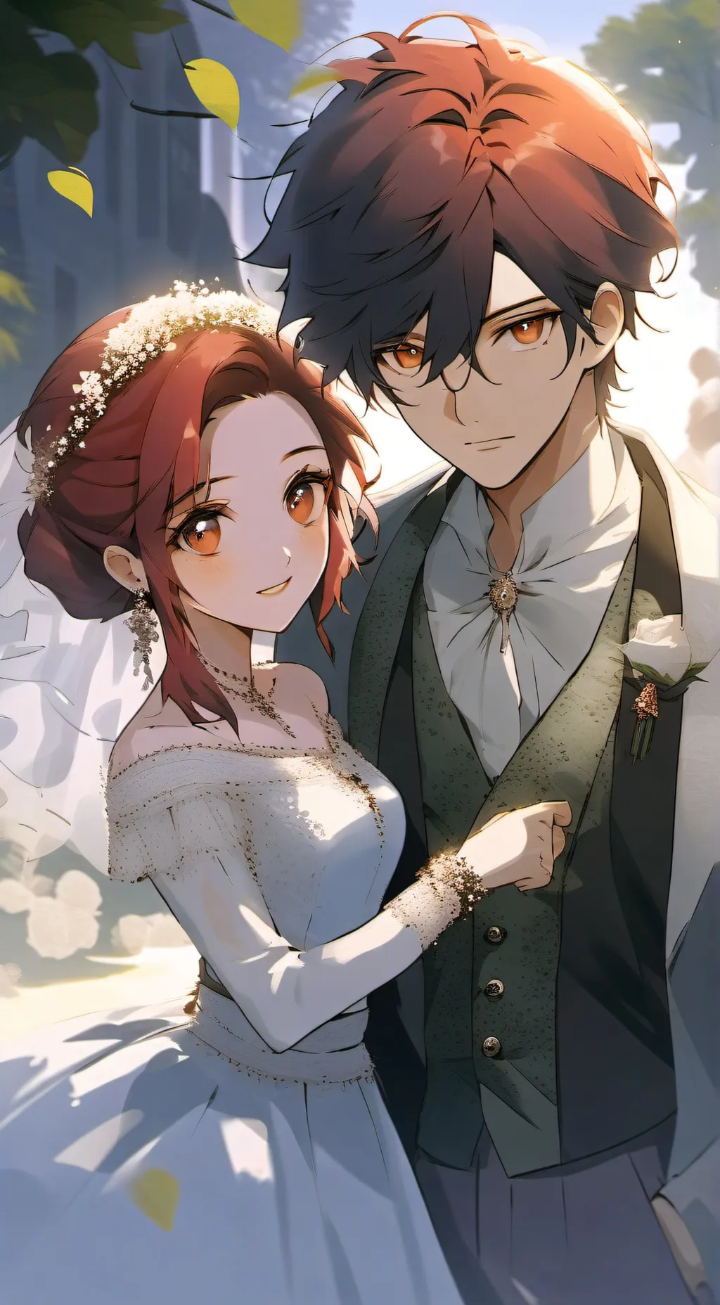 ai character: kny wedding  background