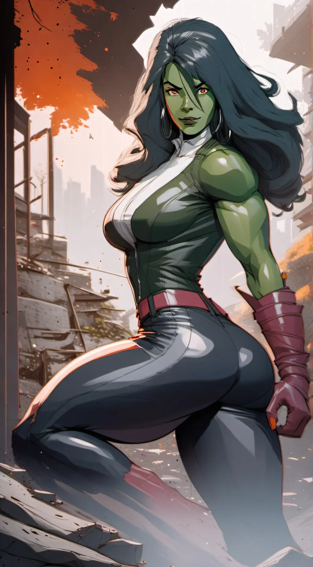 ai character: She Hulk background