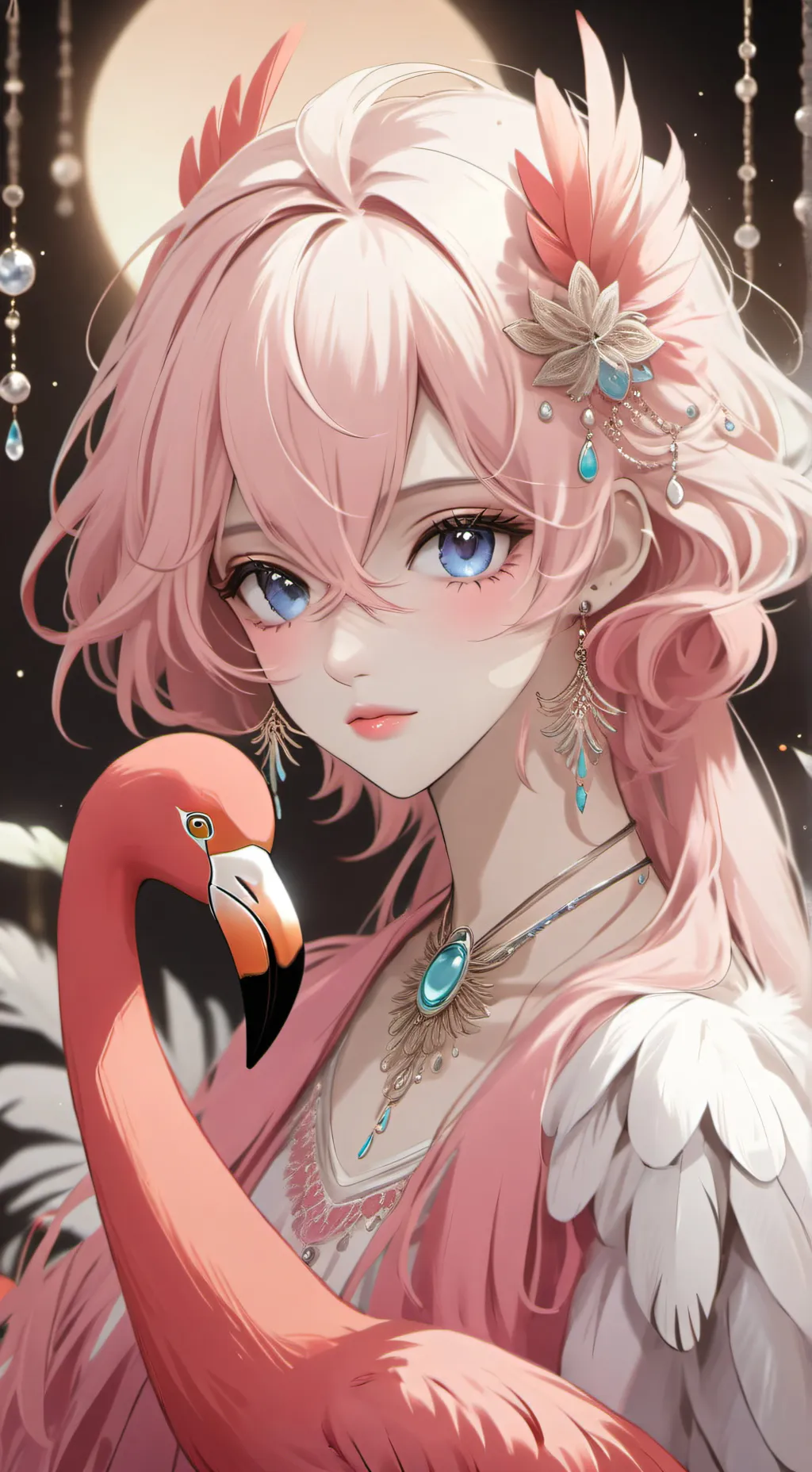 ai character: Flamingle Furry Spirit background