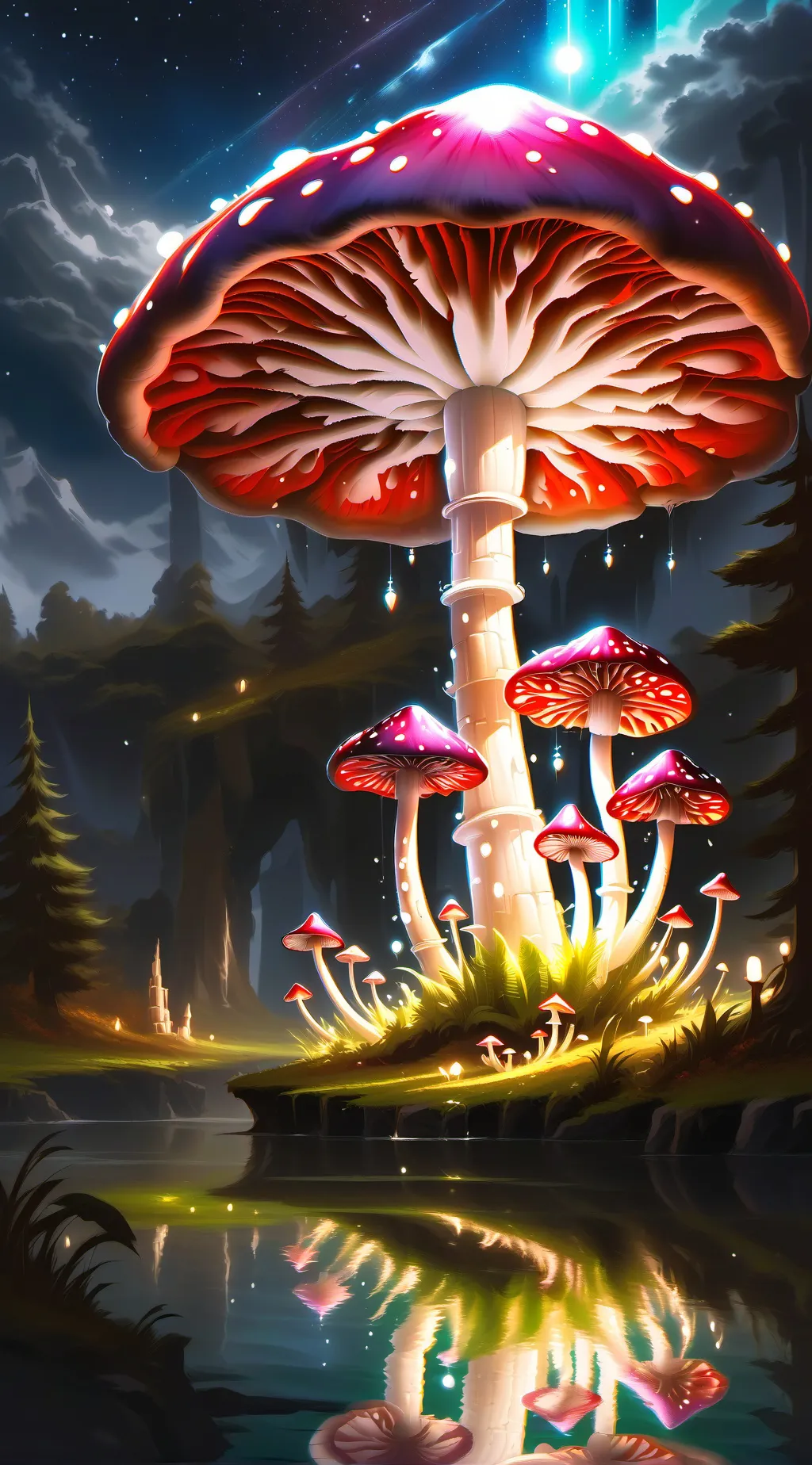 ai character: Mushroom World background