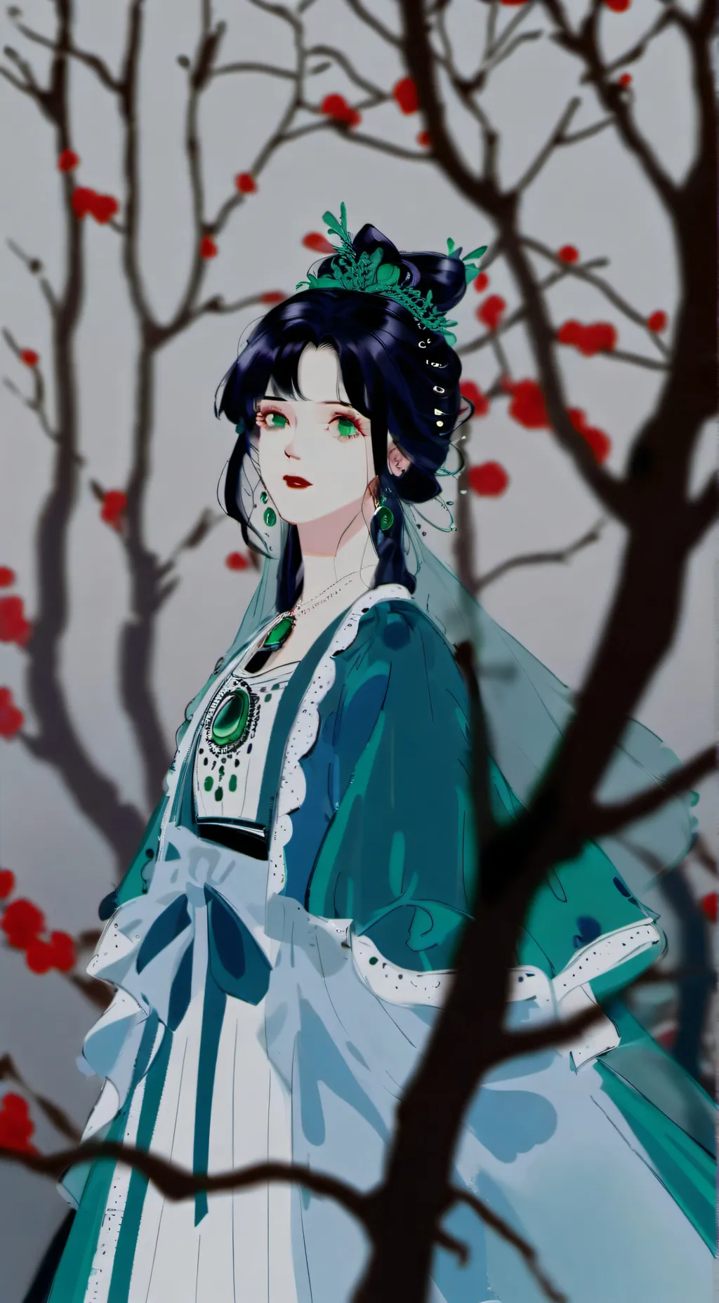ai character: Violet background