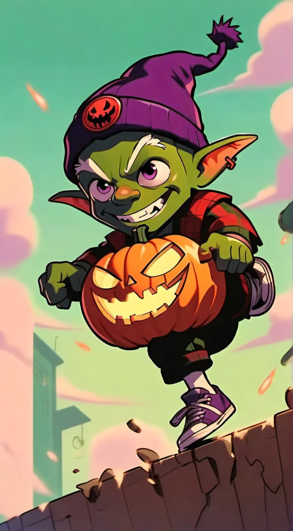 ai character: Green goblin background