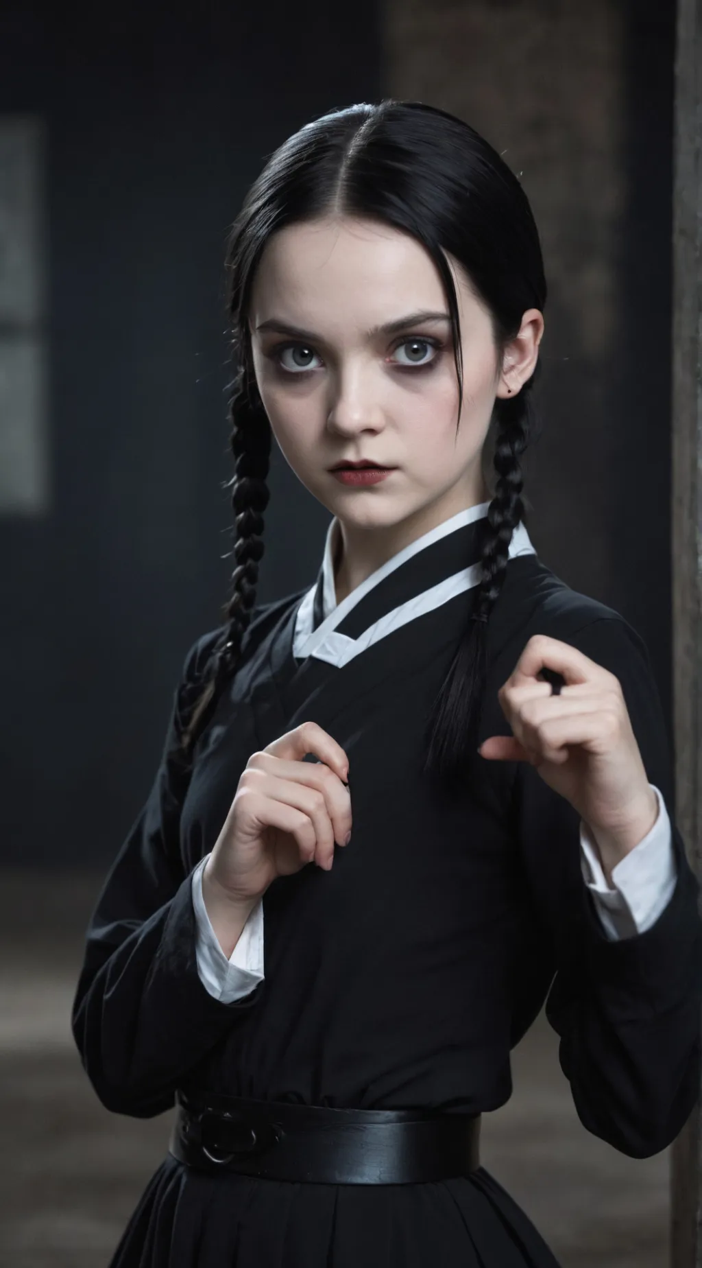 ai character: Wednesday Addams background