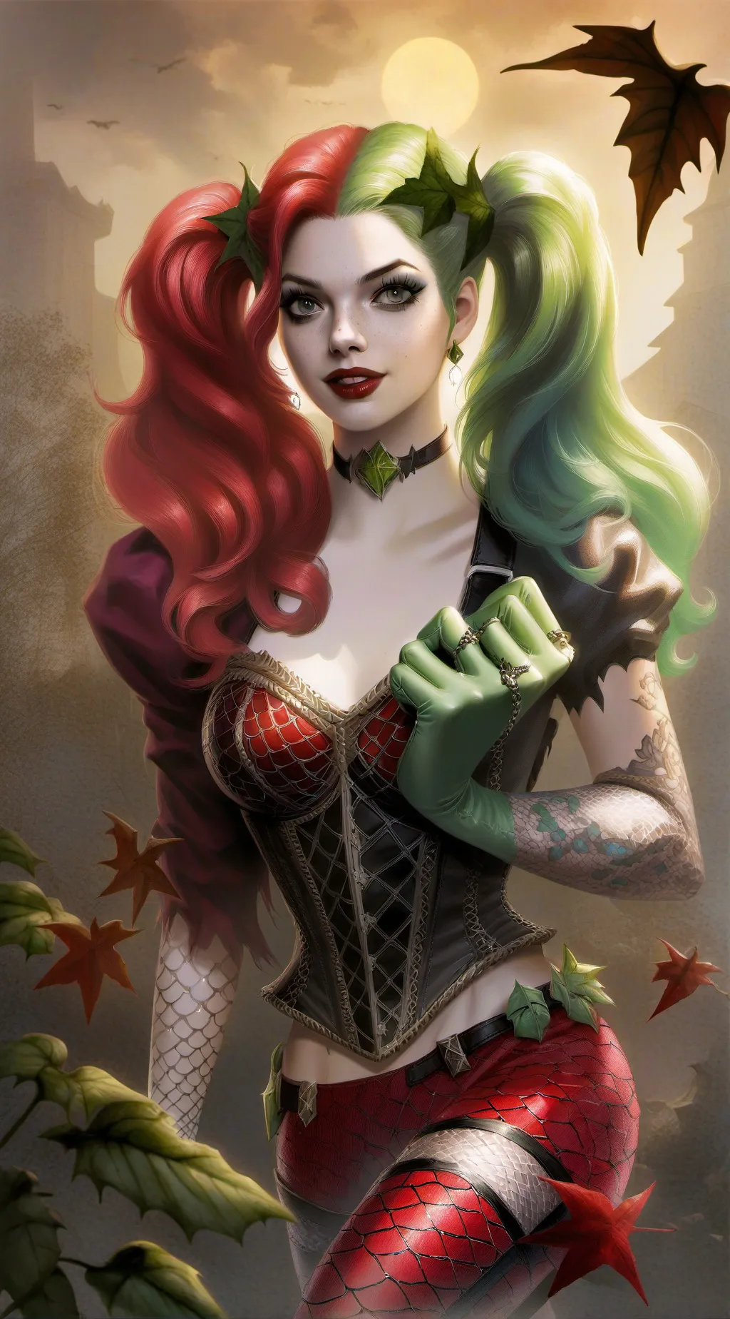 ai character: HarleyQuinn,Ivy background