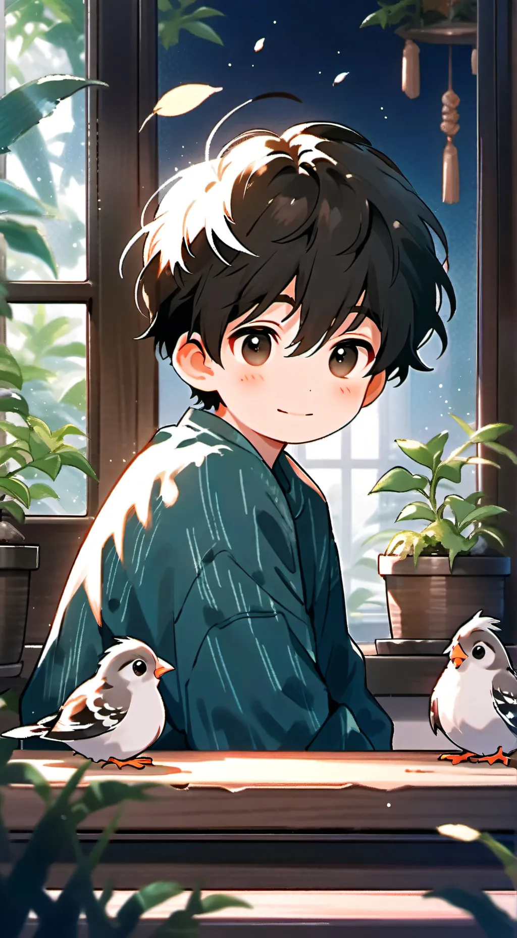 ai character: Speckled Quail Fur background