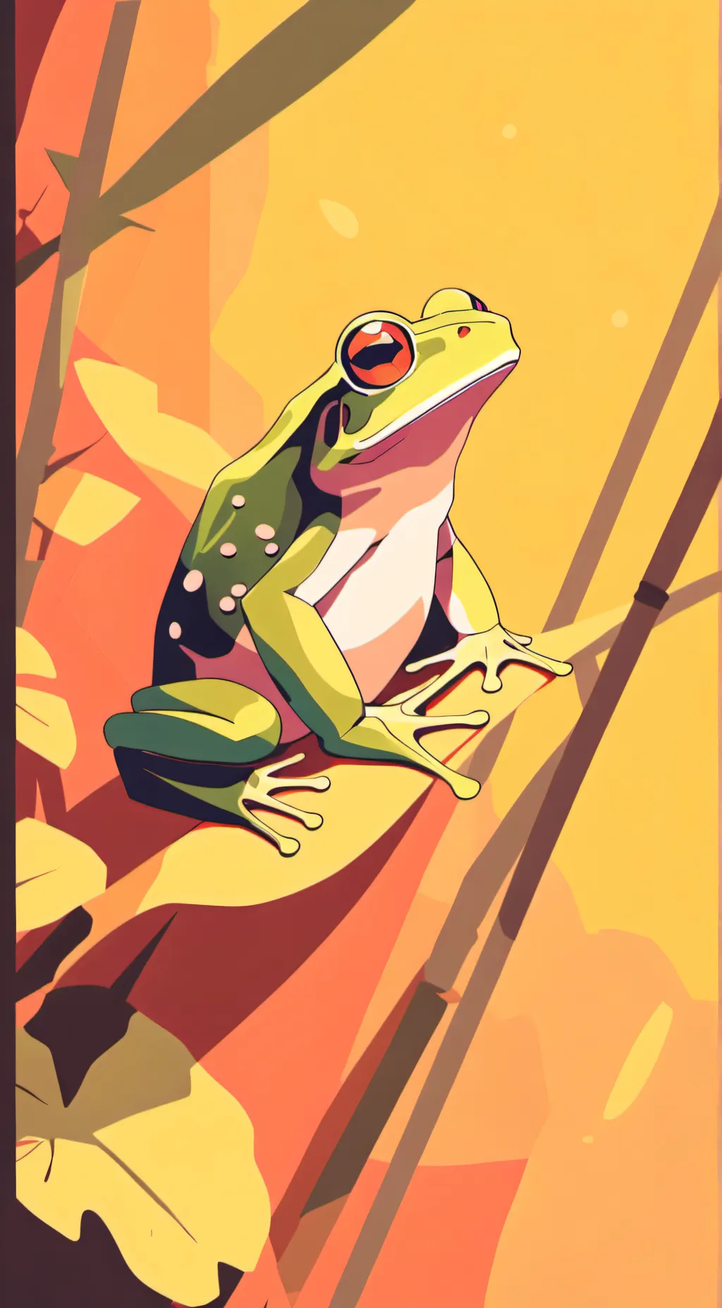 ai character: Frog  background