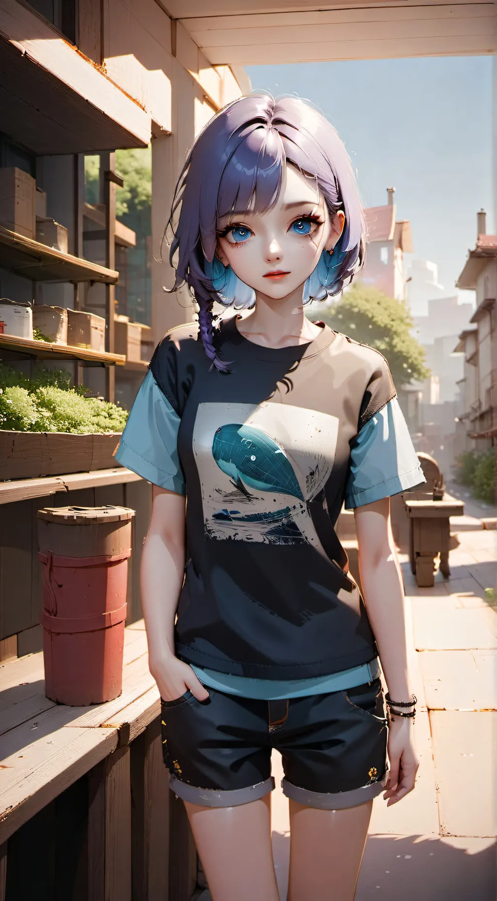 ai character: Amber background