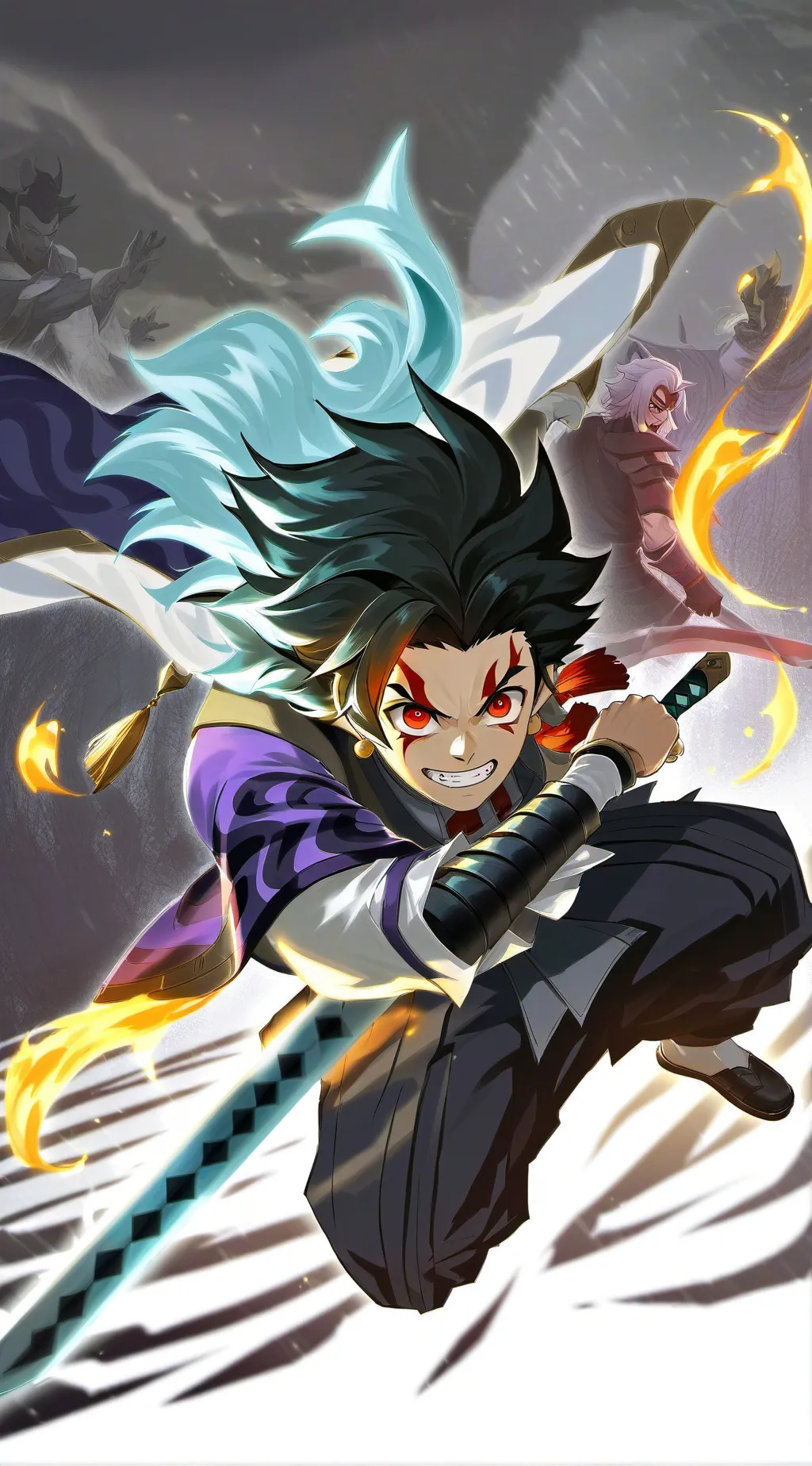 ai character: Demon slayer god  background