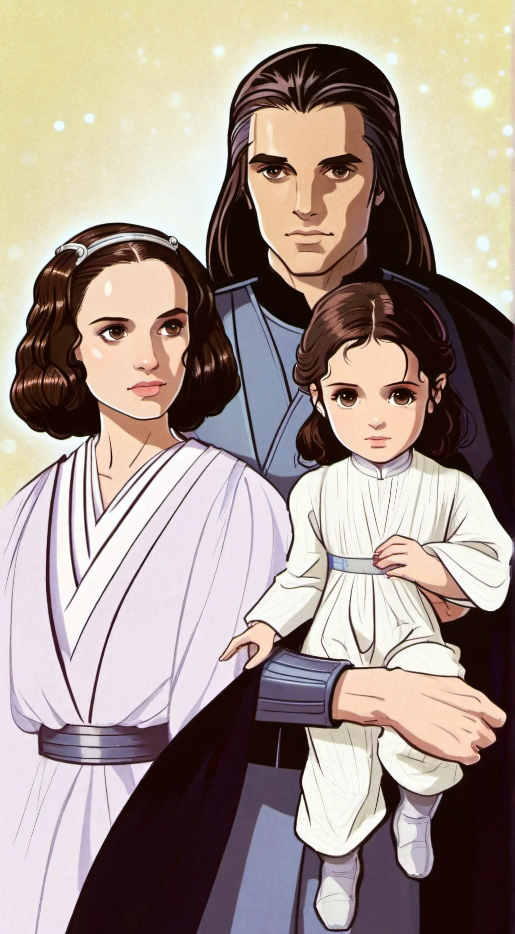 ai character: padme Anakin zoie  background