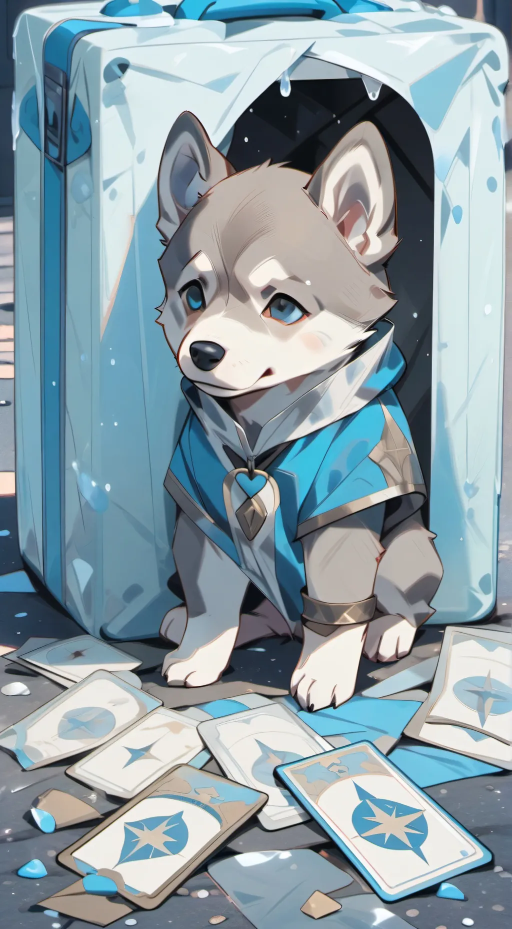 ai character: Husky Pup background
