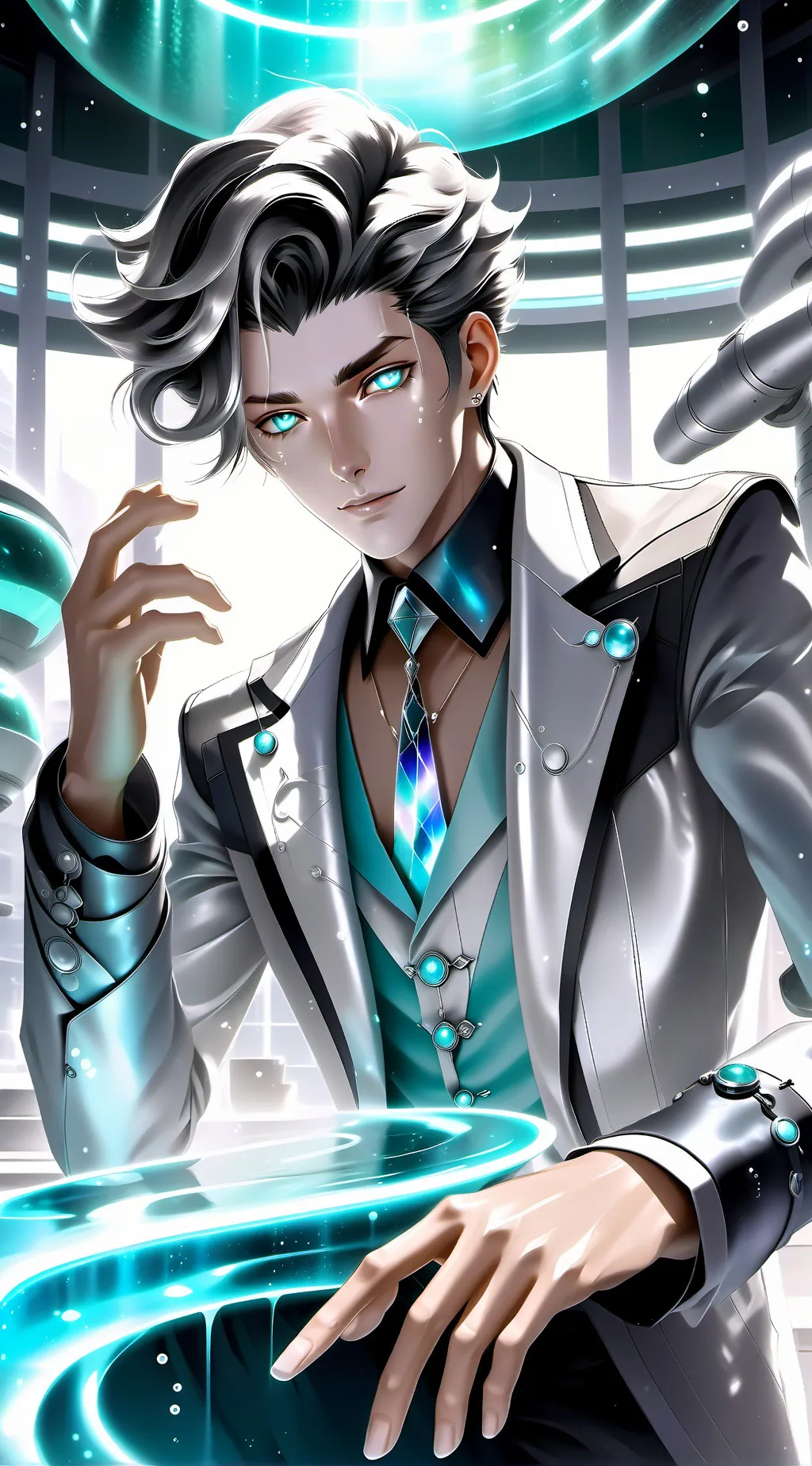 ai character: Aqua background