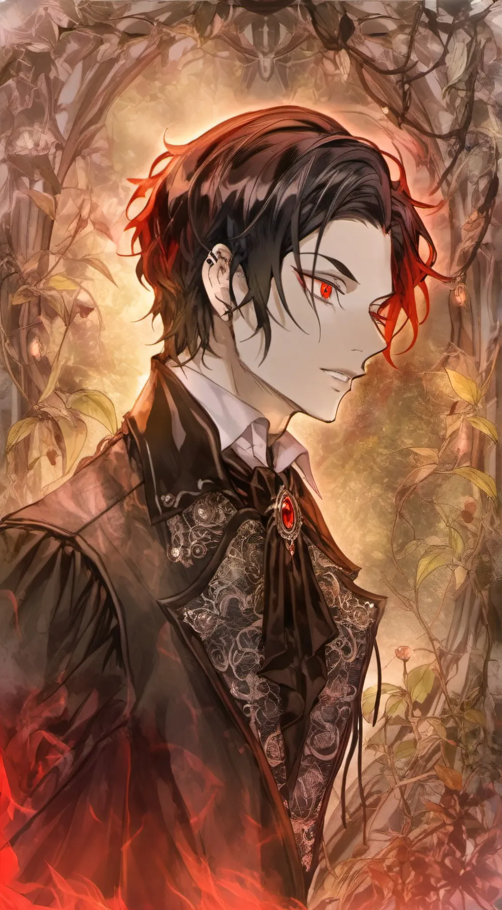 ai character: Muzan x Tanjiro  background