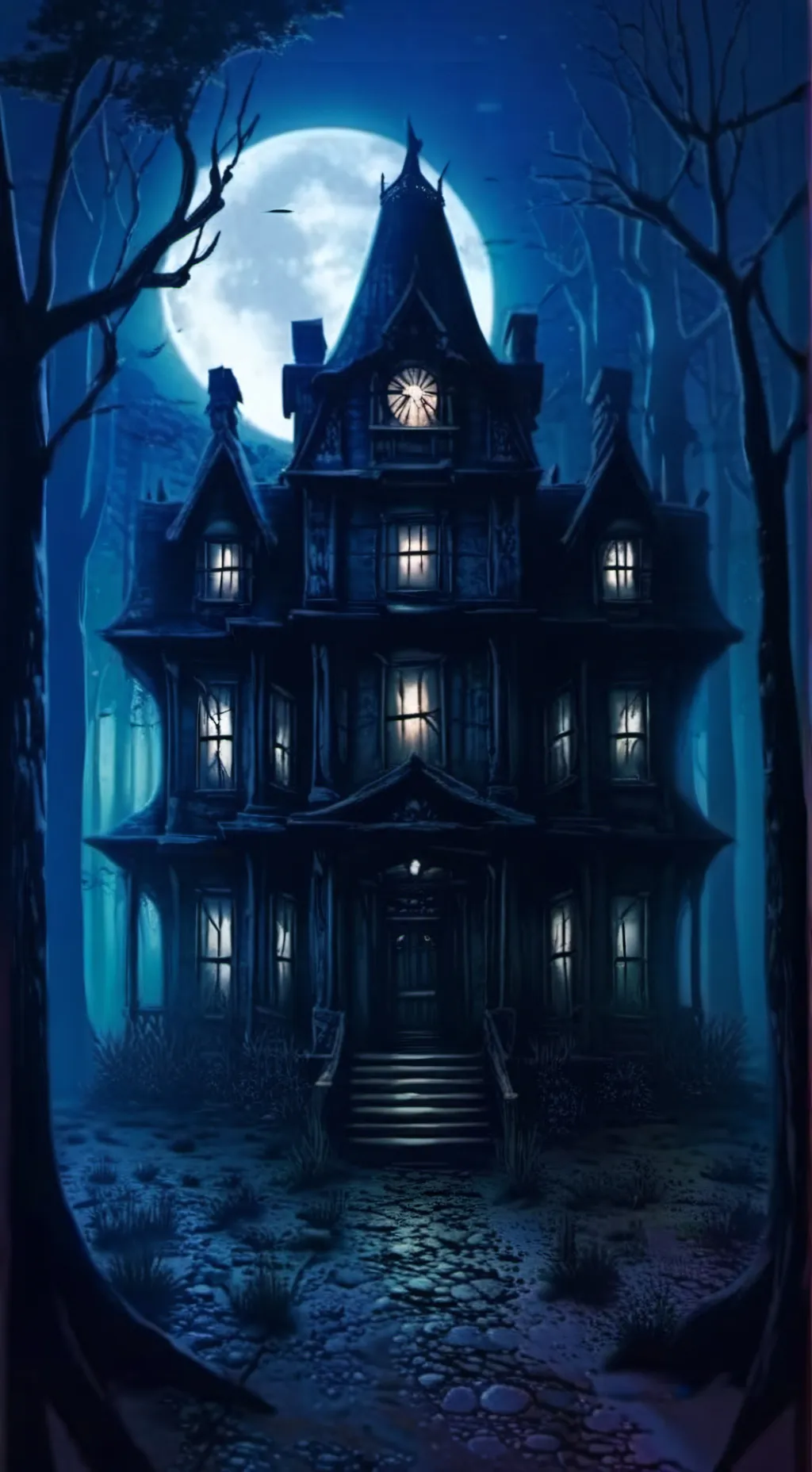 ai character: Haunted House background