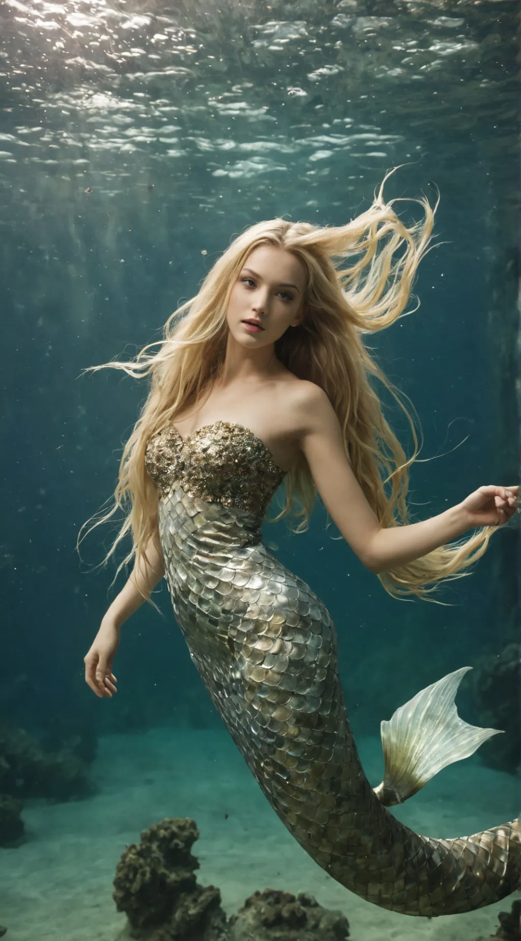 ai character: Mermaid Stephanie background