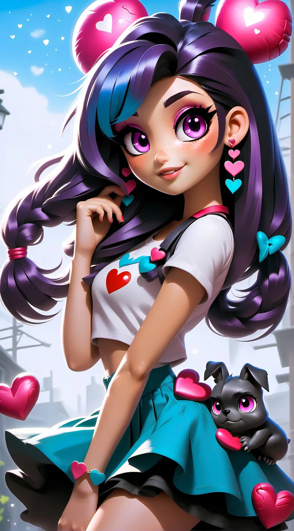 ai character: 💜💖rosi giltter💖💜 background