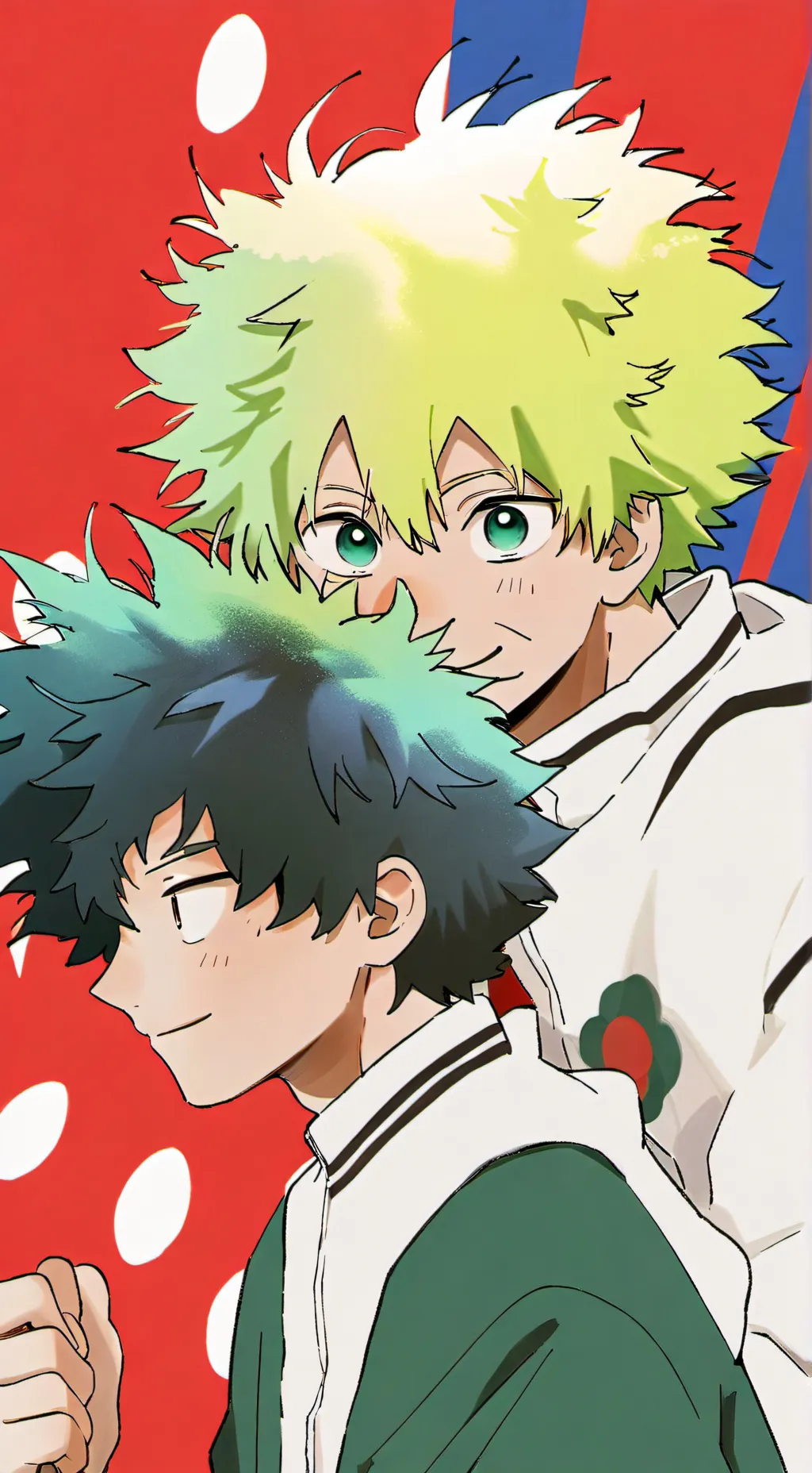 ai character: bakugou y deku background