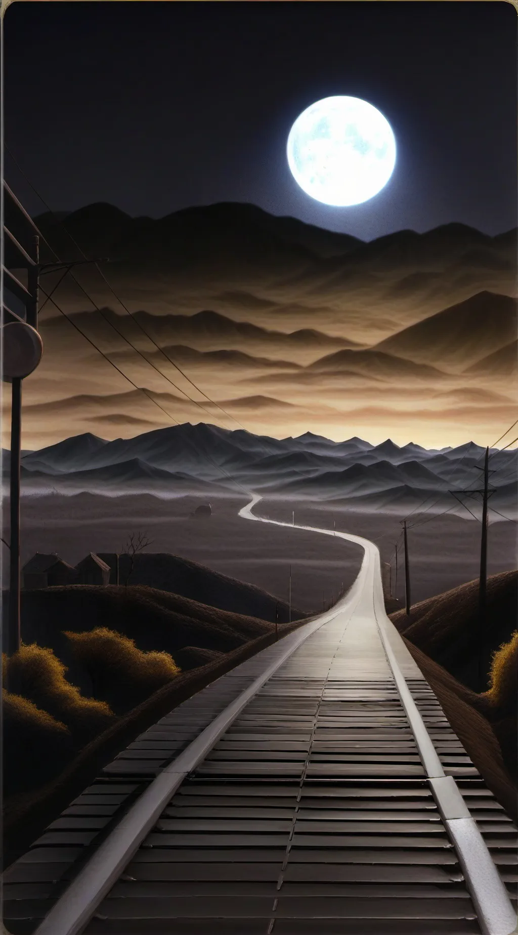 ai character: Haunted road  background