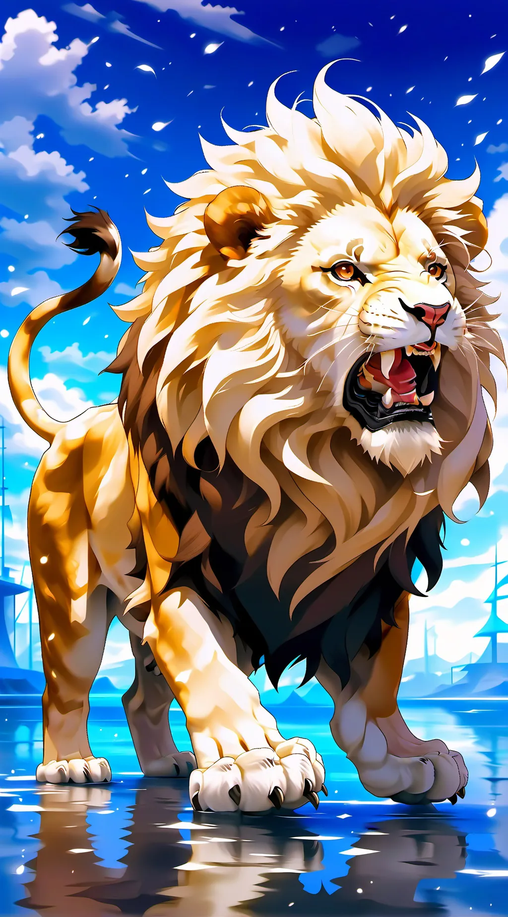 ai character: Lion background