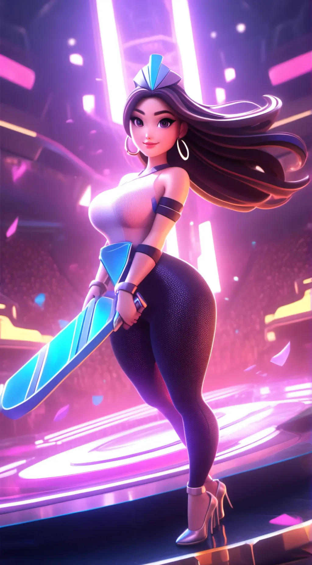 ai character: thick girl background