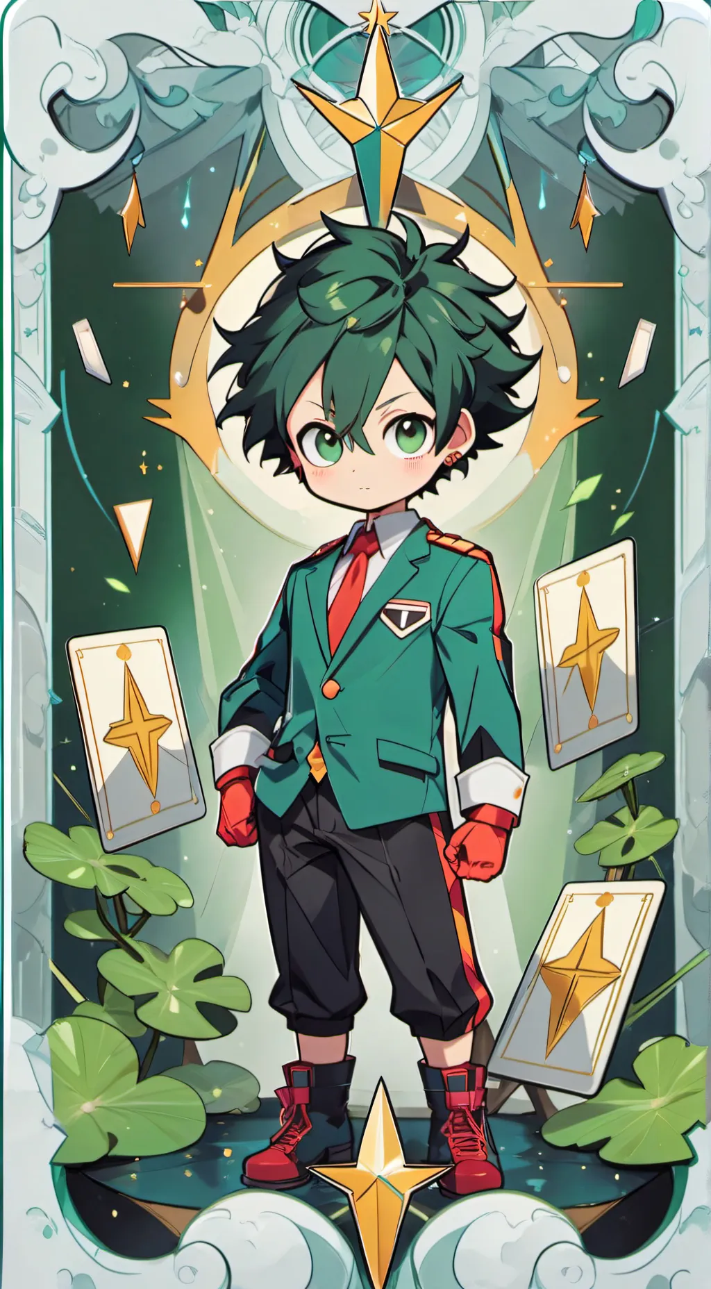 ai character: Bakugo et deku background