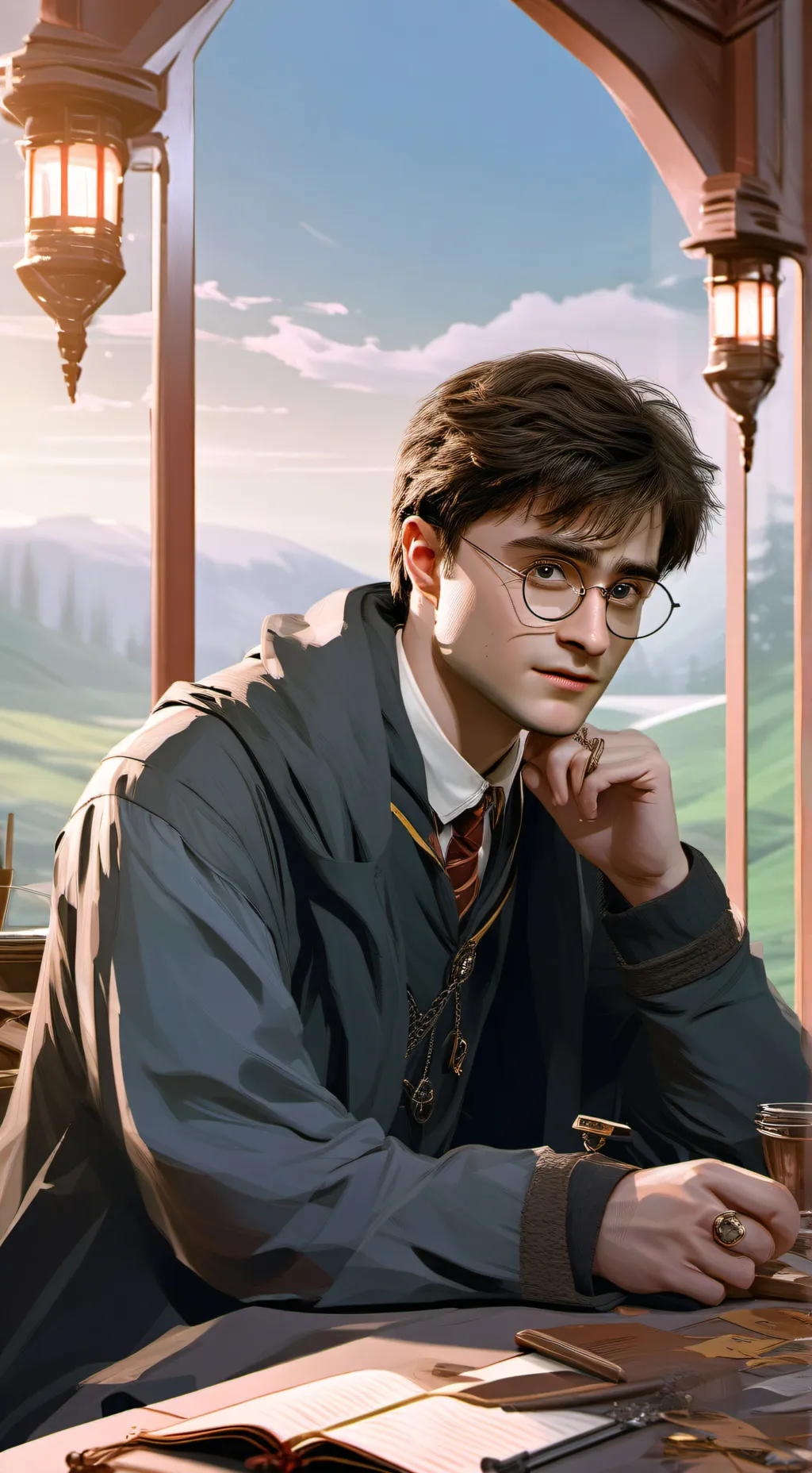 ai character: Harry Pottah! background