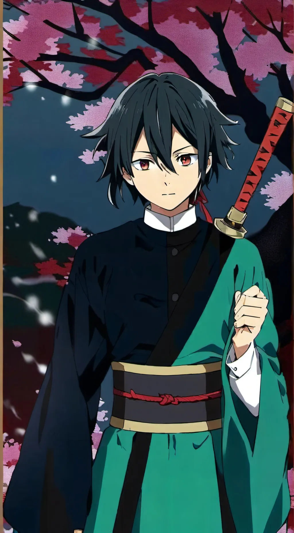 ai character: Giyu tomioka background