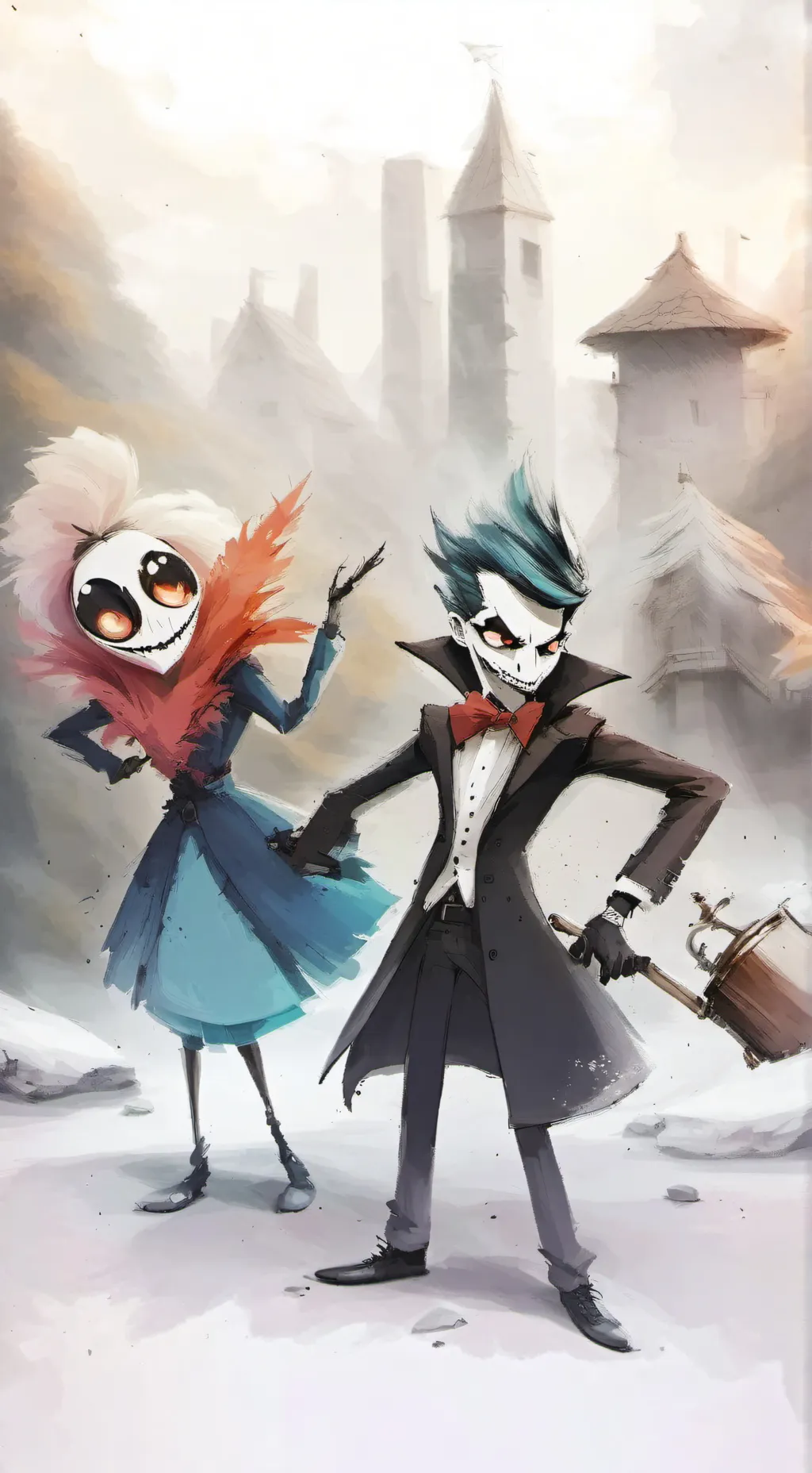 ai character: hazbin hotel fight background