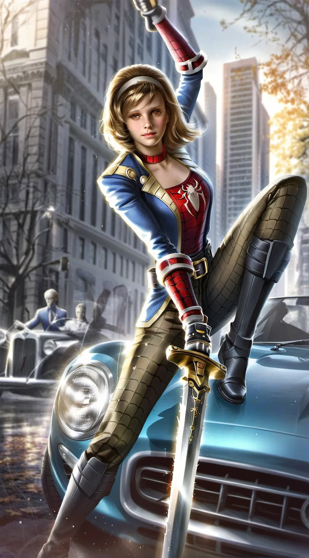 ai character: Gold Spider Sue  background