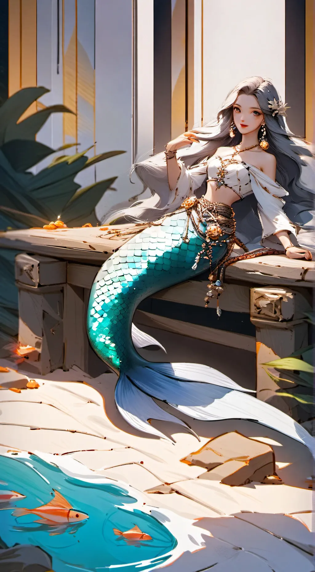 ai character: Mha mermaid background