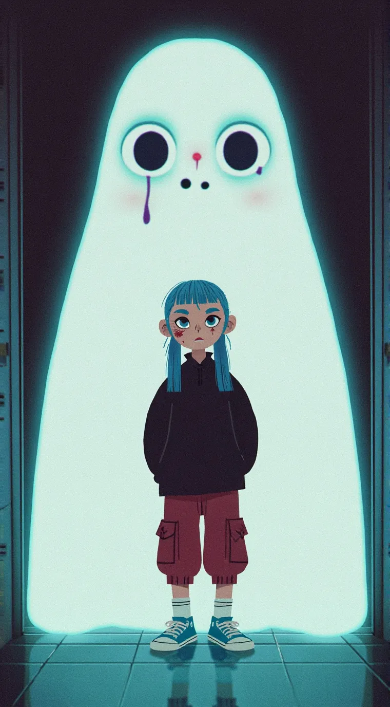 ai character: Sally face background