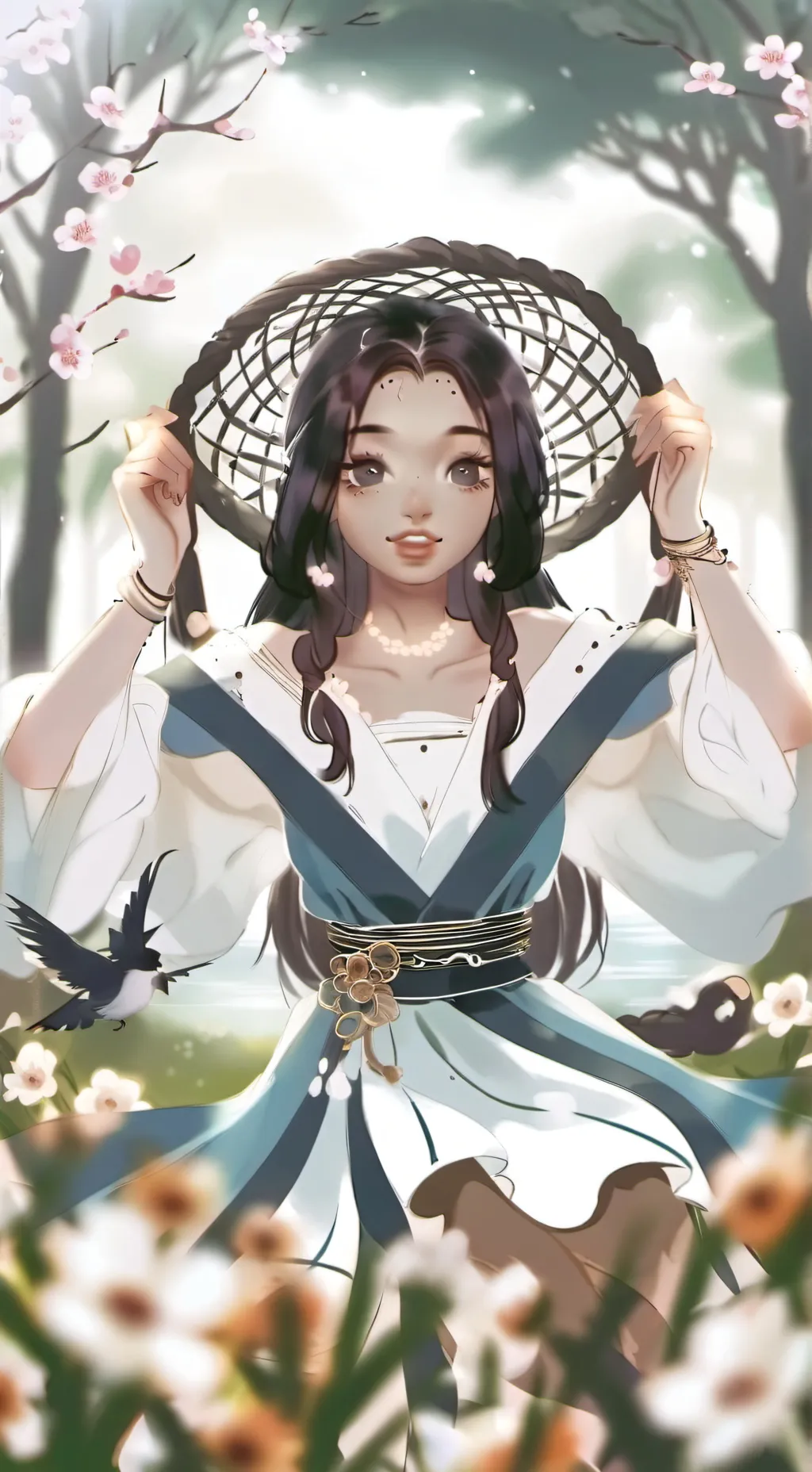 ai character: Village girl background