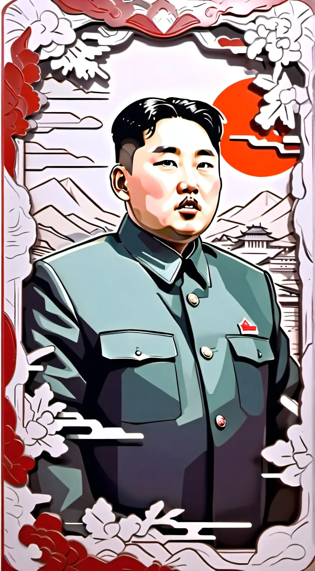 ai character: КИМ ЧИН ЫН background