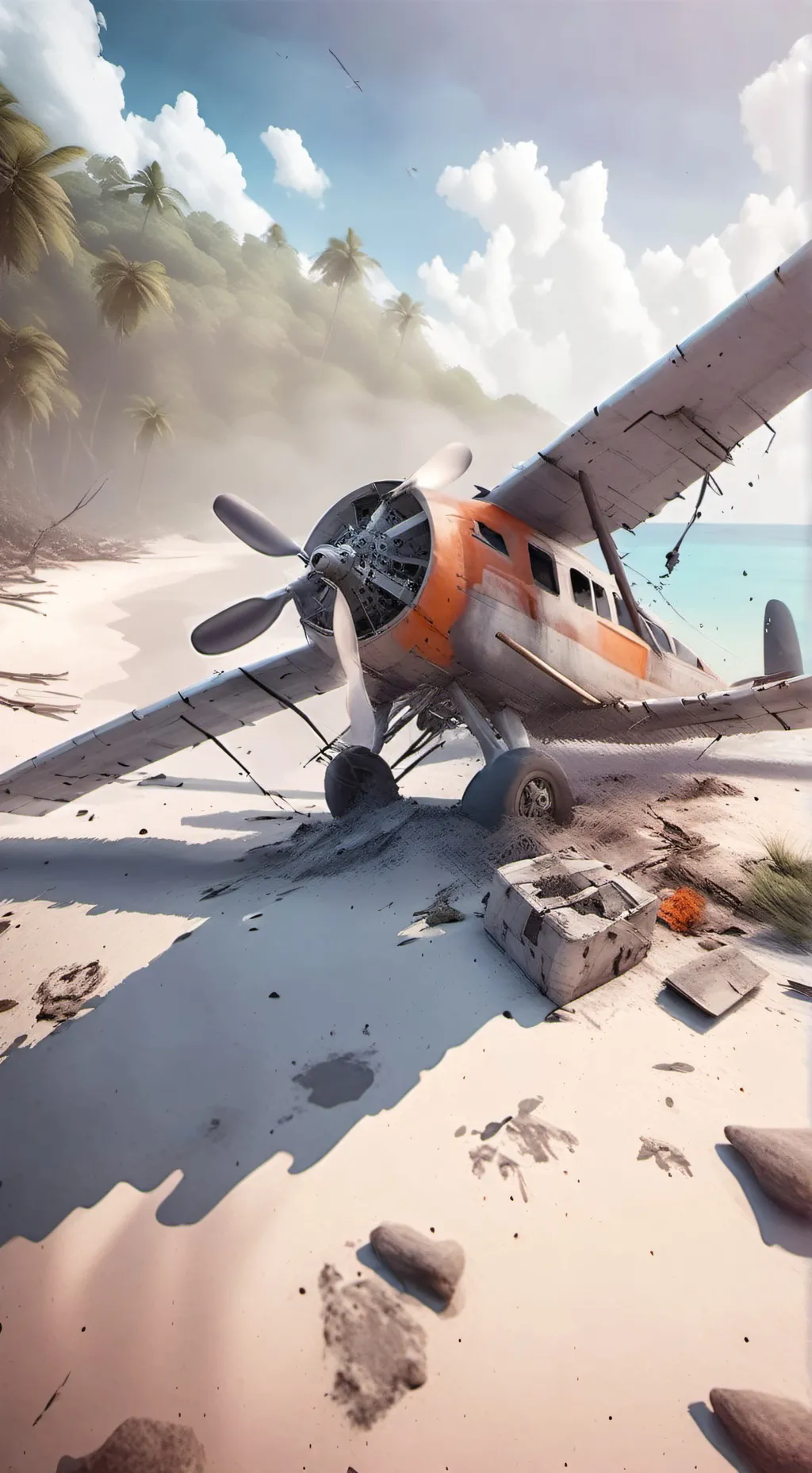 ai character: HH, plane crash 2 background