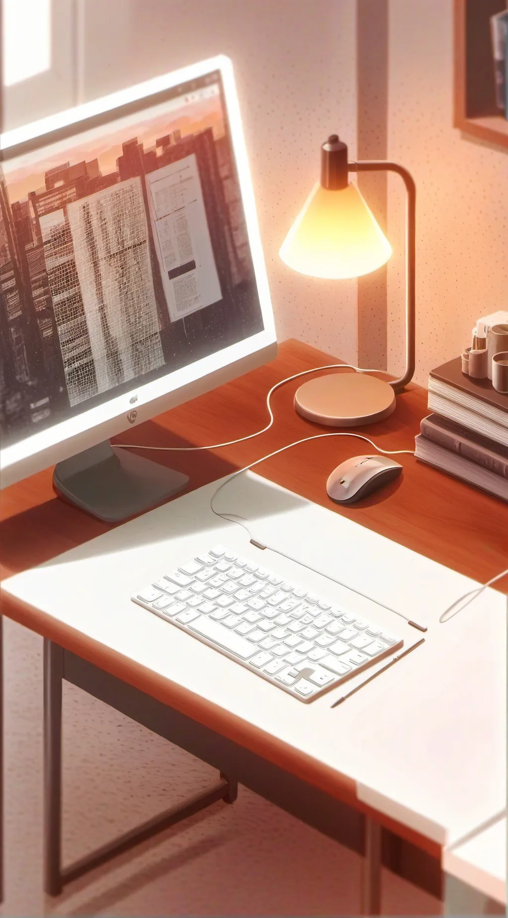 ai character: laptop background