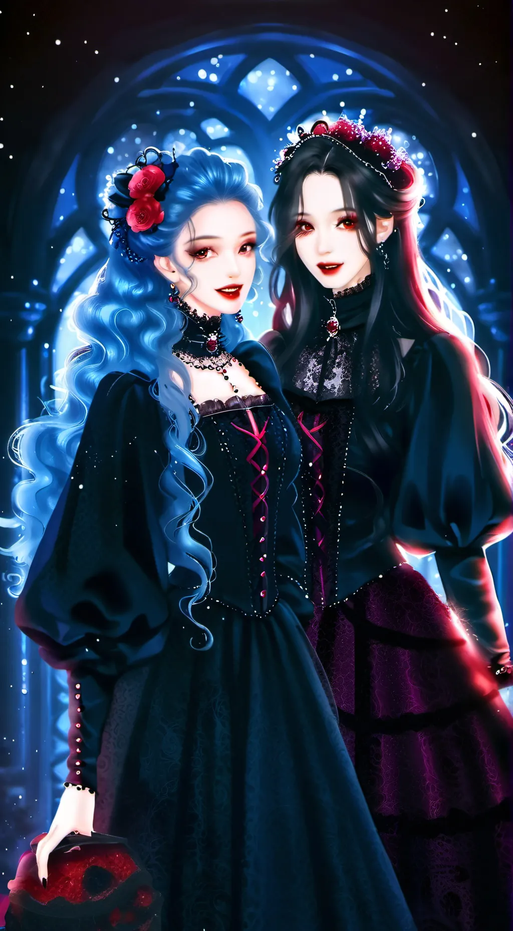 ai character: Mary & Maria  background