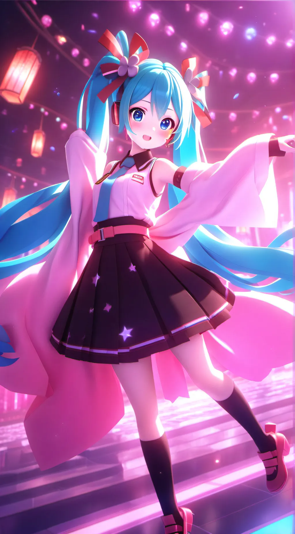 ai character: Hatsune Miku  background