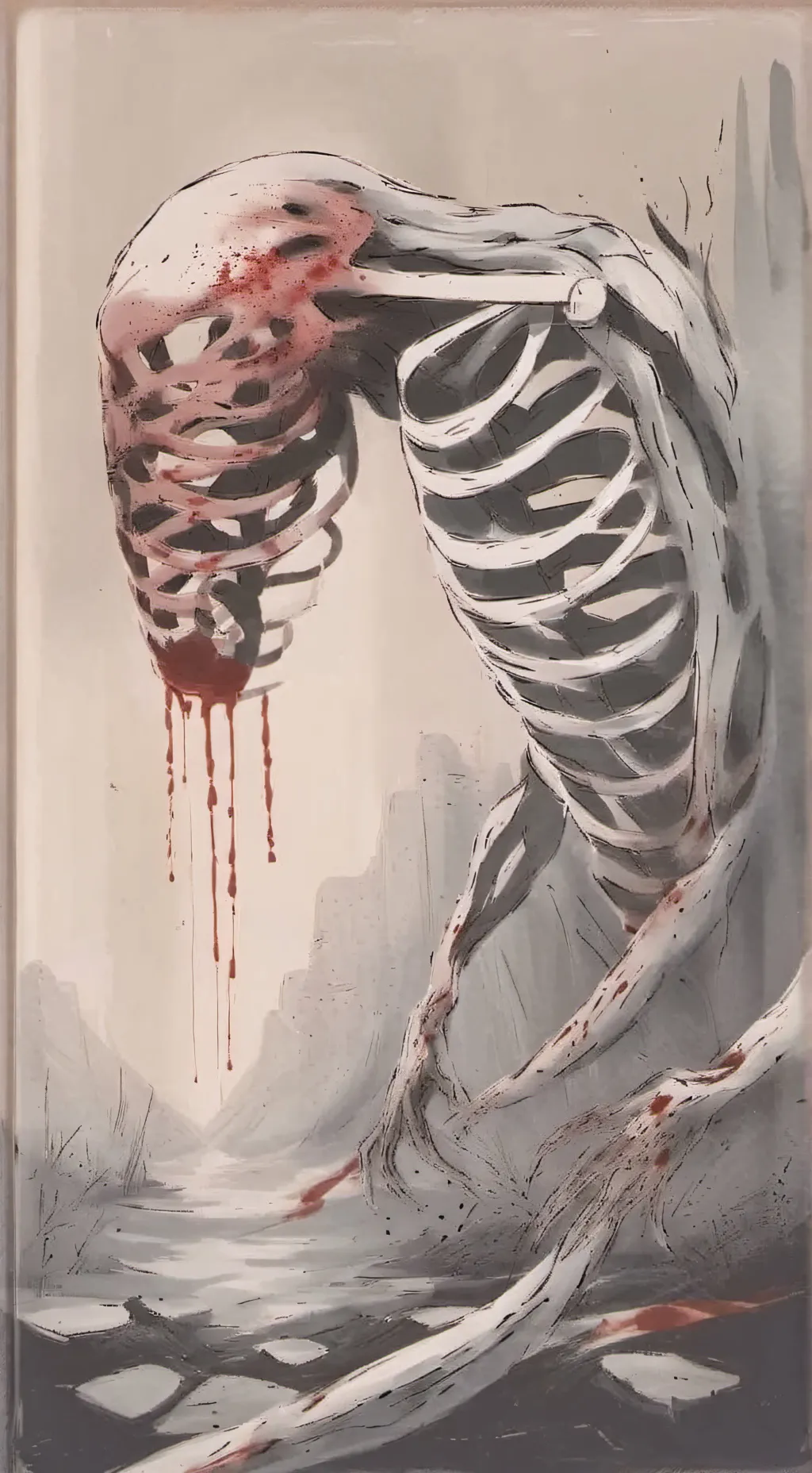 ai character: war and gore background