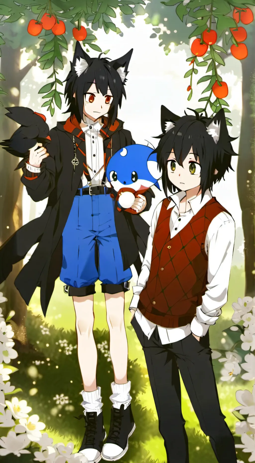 ai character: Sonic and Shadow background