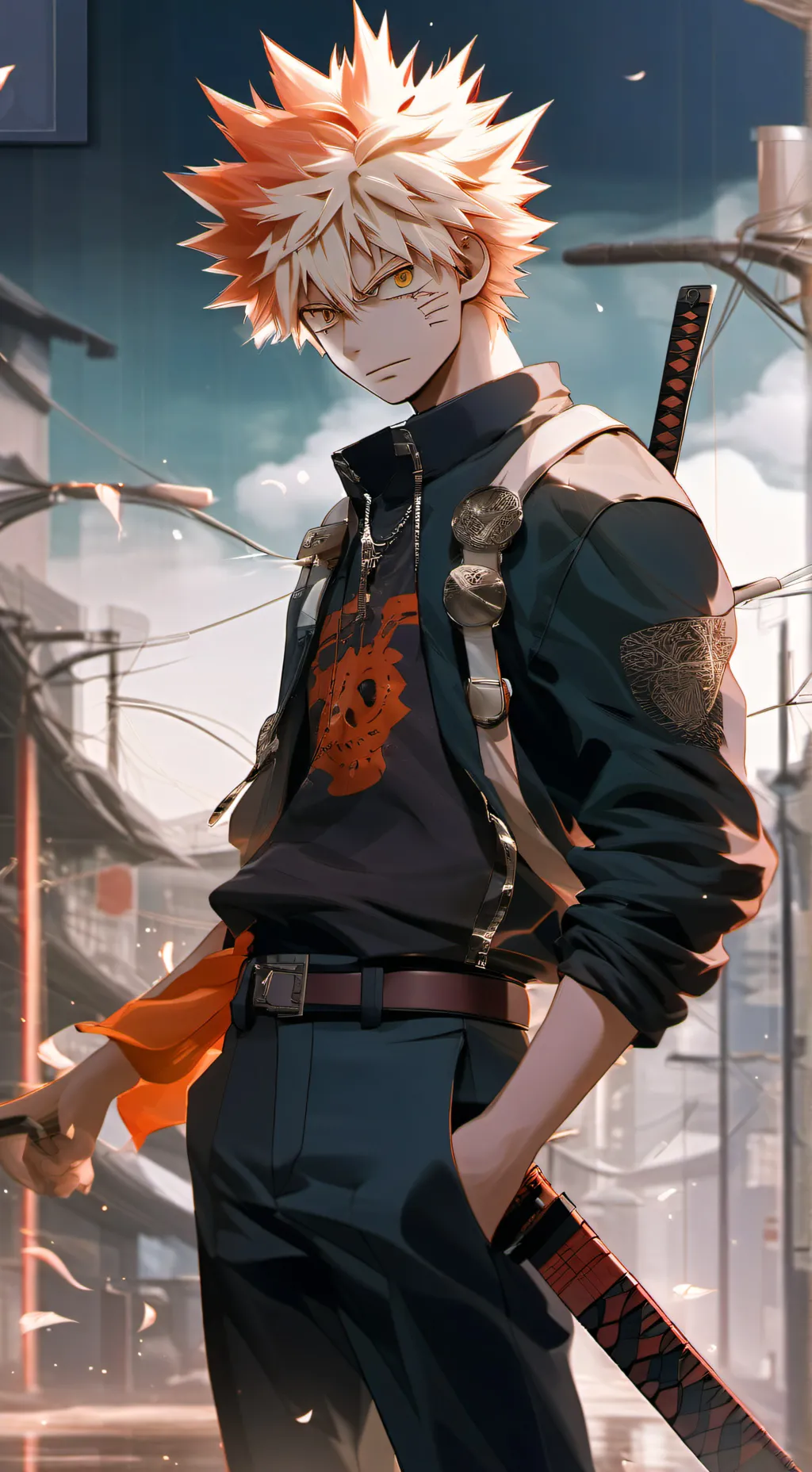 ai character: Katsuki bakugo  background