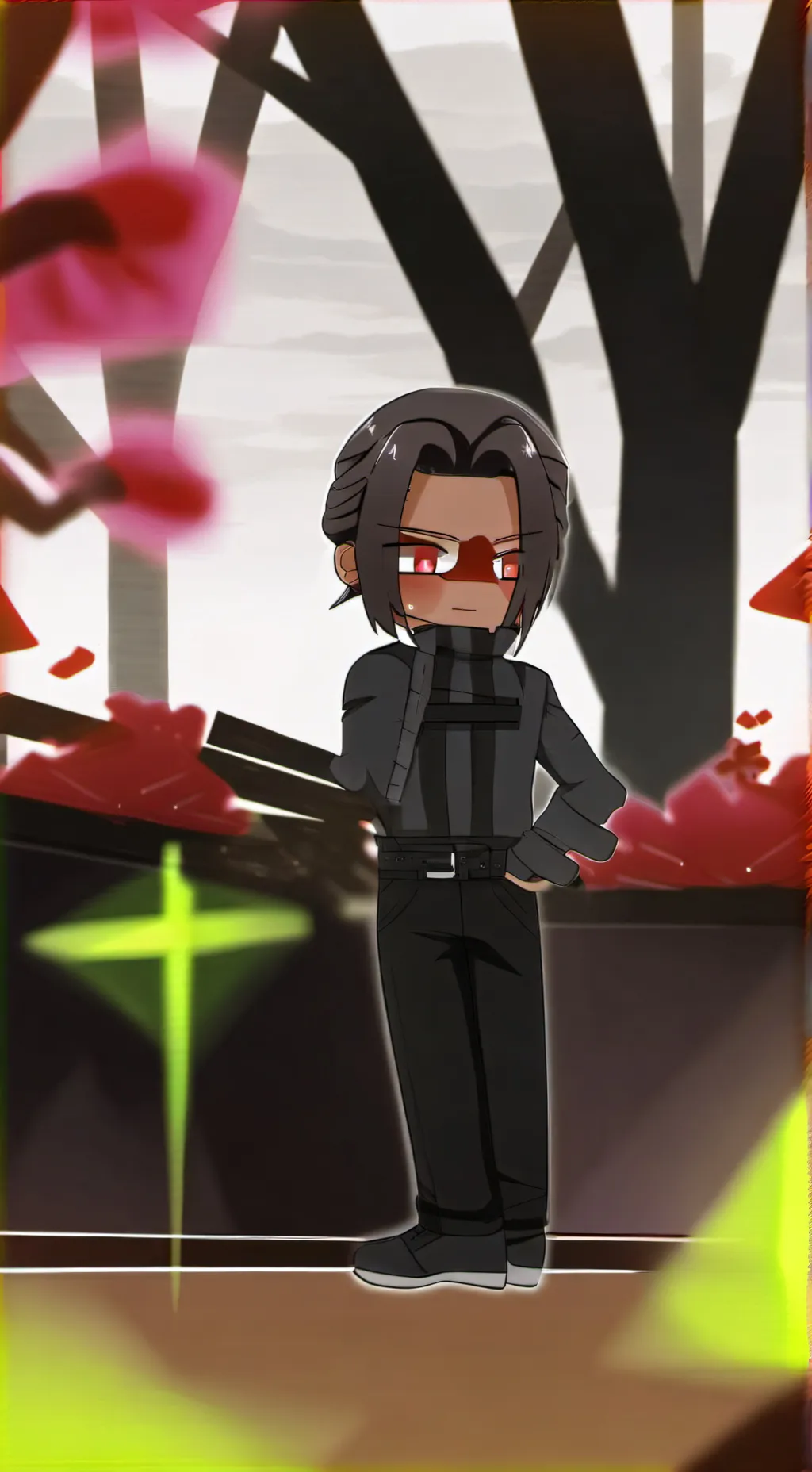 ai character: DarkFlour  background